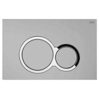 Matt Chrome Flush Plate with Polished Chrome Surrounding Round Push Plates