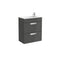 Debba Compact Unik 2 Drawer Vanity Unit Anthracite Grey - All Sizes