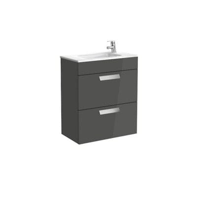 Debba Compact Unik 2 Drawer Vanity Unit Anthracite Grey - All Sizes
