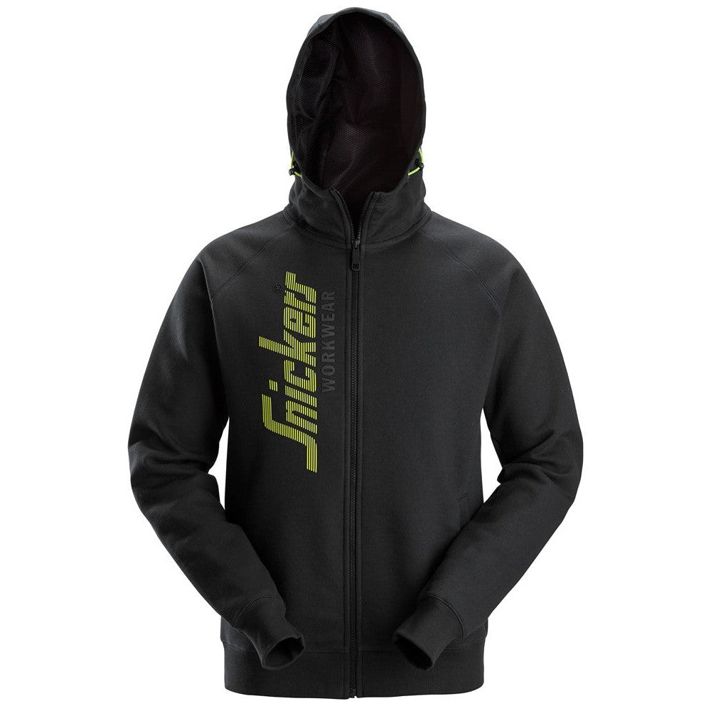 Snickers 2846 Logo Full-Zip Hoodie - Black