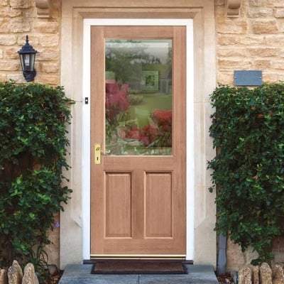 2XG Hardwood M&T 1 Double Glazed Clear Light Panel External Door - 1981mm x 762mm
