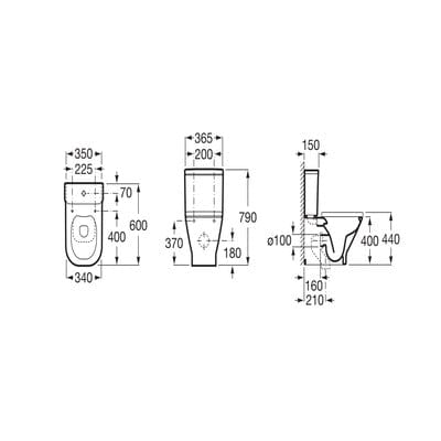 The Gap Rimless Close Coupled Toilet Pan