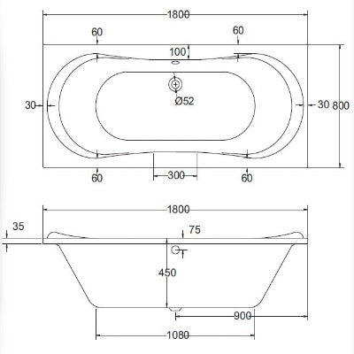Comet 10 Jet Whirlpool Bath
