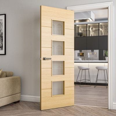 Augusta Oak Prefinished Internal Glazed Door - All Sizes