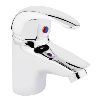 Compact Chrome Basin Mixer Tap w/ Click-Clack Waste