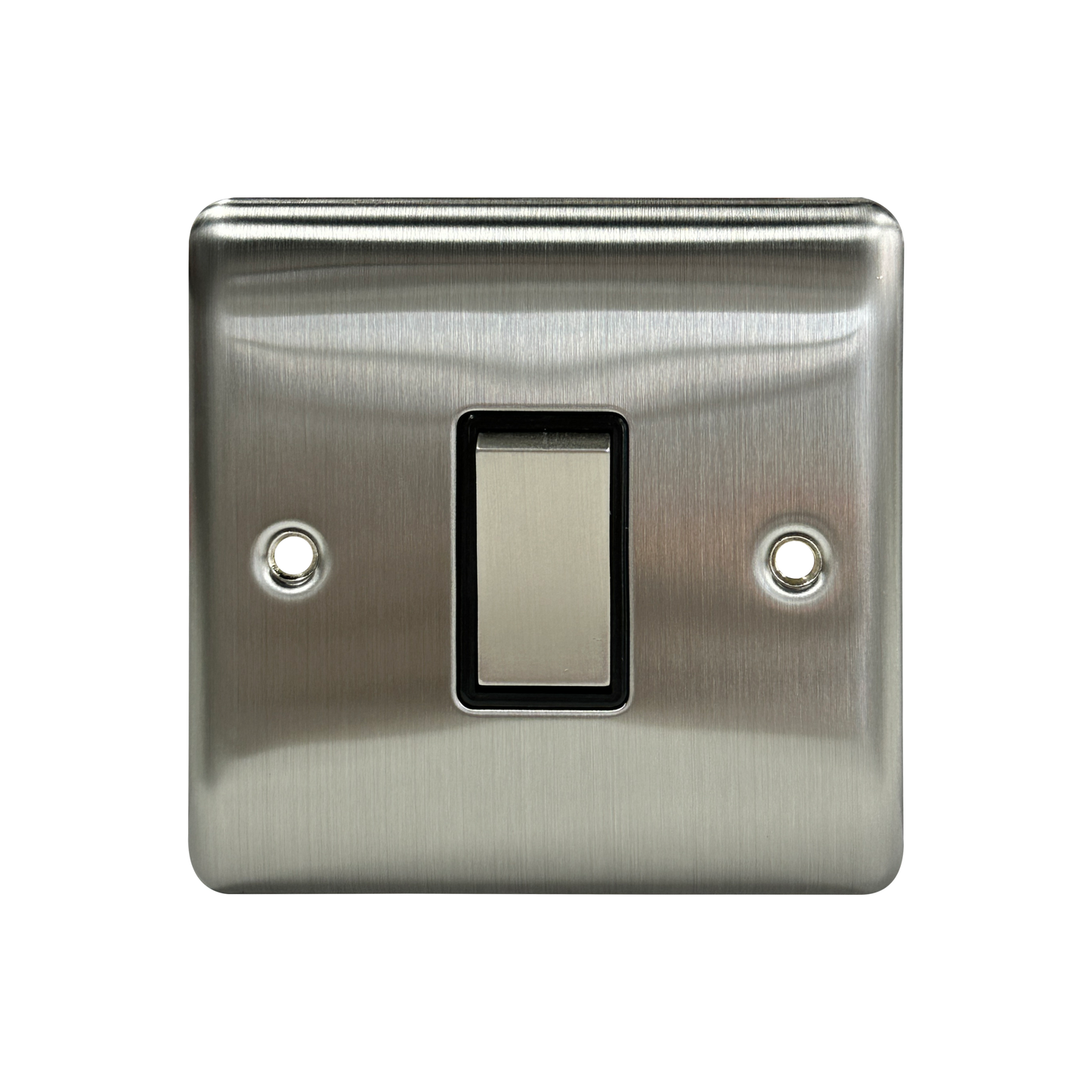 Caradok 1G Intermediate 10A Switch Brushed Chrome Black Insert