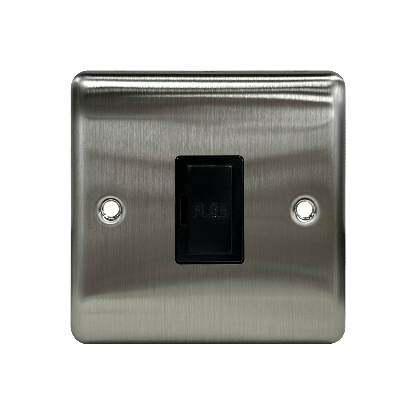 Caradok 13A Unswitched Spur Brushed Chrome Black Insert