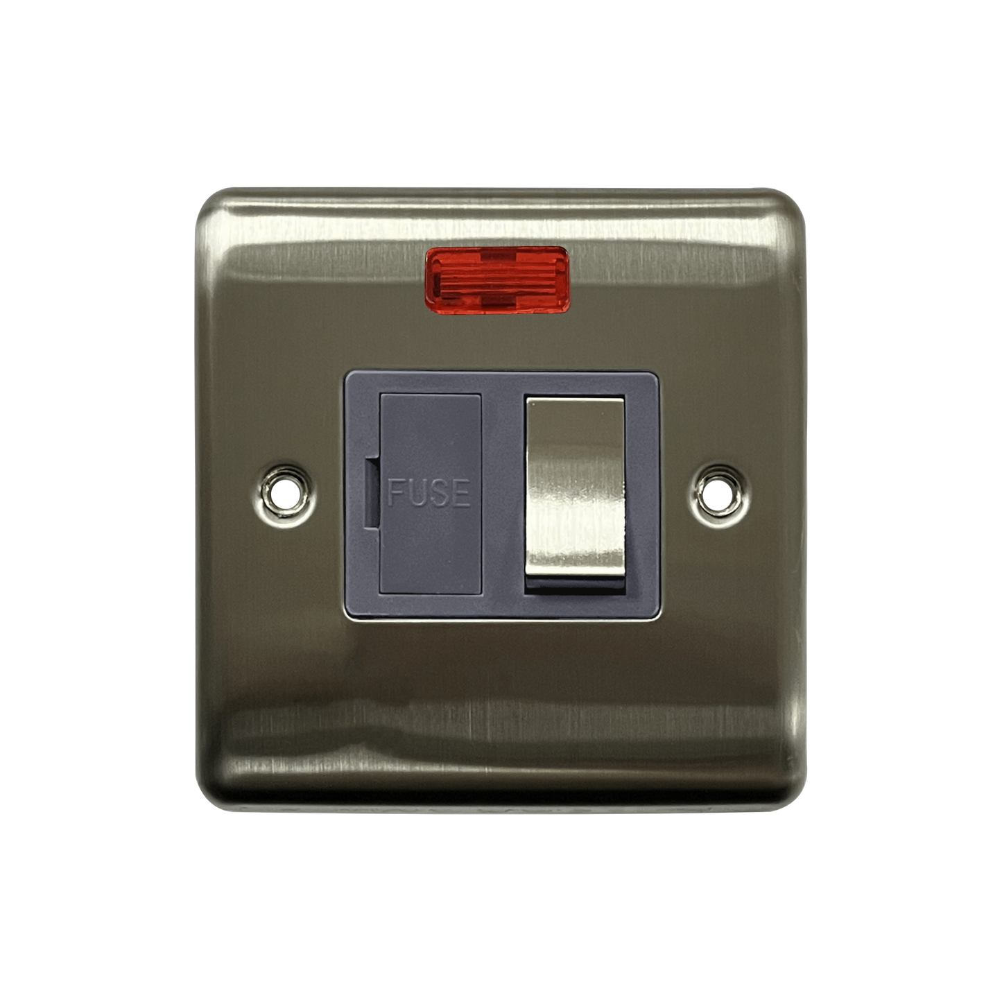 Caradok 13A Switched Spur c/w Neon Brushed Chrome Grey Insert