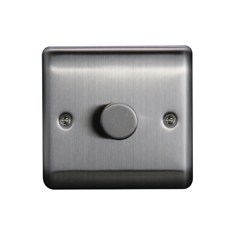 Caradok 1G LED Dimmer Brushed Chrome (Max 100W)