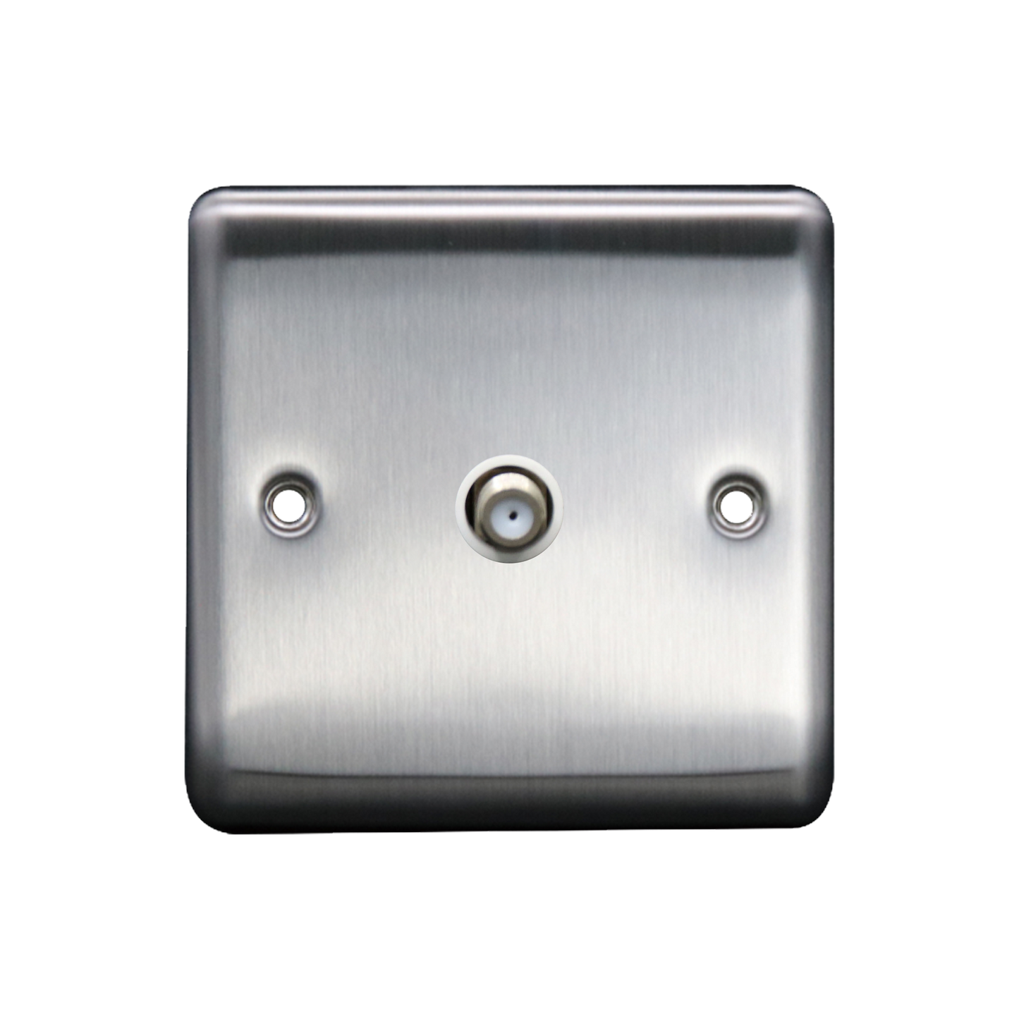 Caradok 1G Satellite Socket Brushed Chrome White Insert