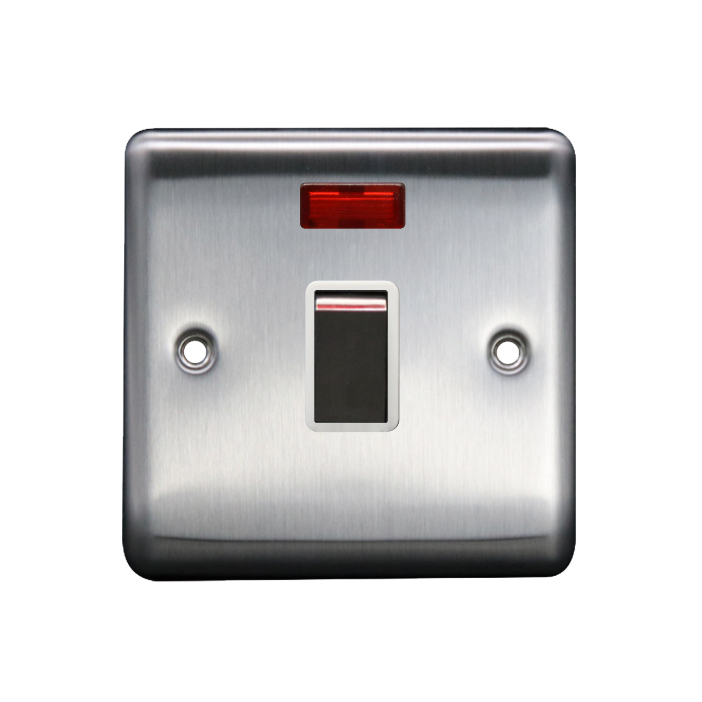 Caradok 20A DP Switch c/w Neon Brushed Chrome White Insert