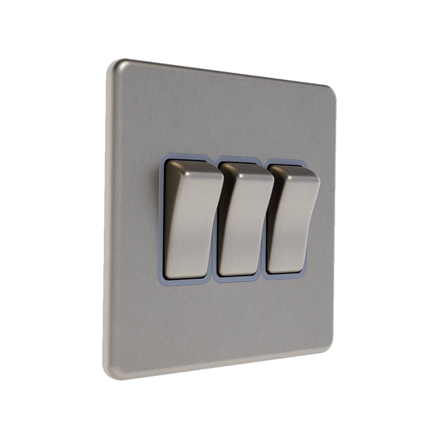 Caradok 3G 2Way 10A Switch Brushed Chrome Grey Insert