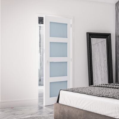 Coventry White Primed Frosted Glazed Internal Door - All Sizes