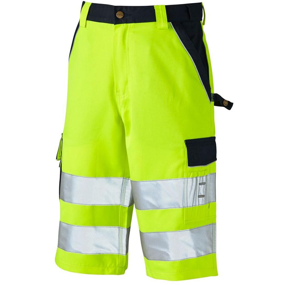 Dickies Industry Hi Vis Work Shorts SA30065 Yellow 36" Waist