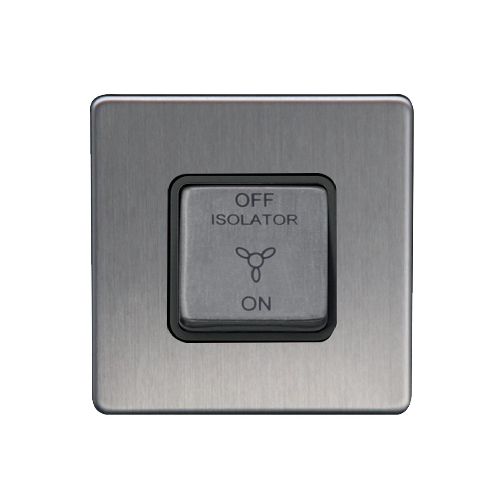 Caradok 3 Pole Fan Isolator Switch Brushed Chrome
