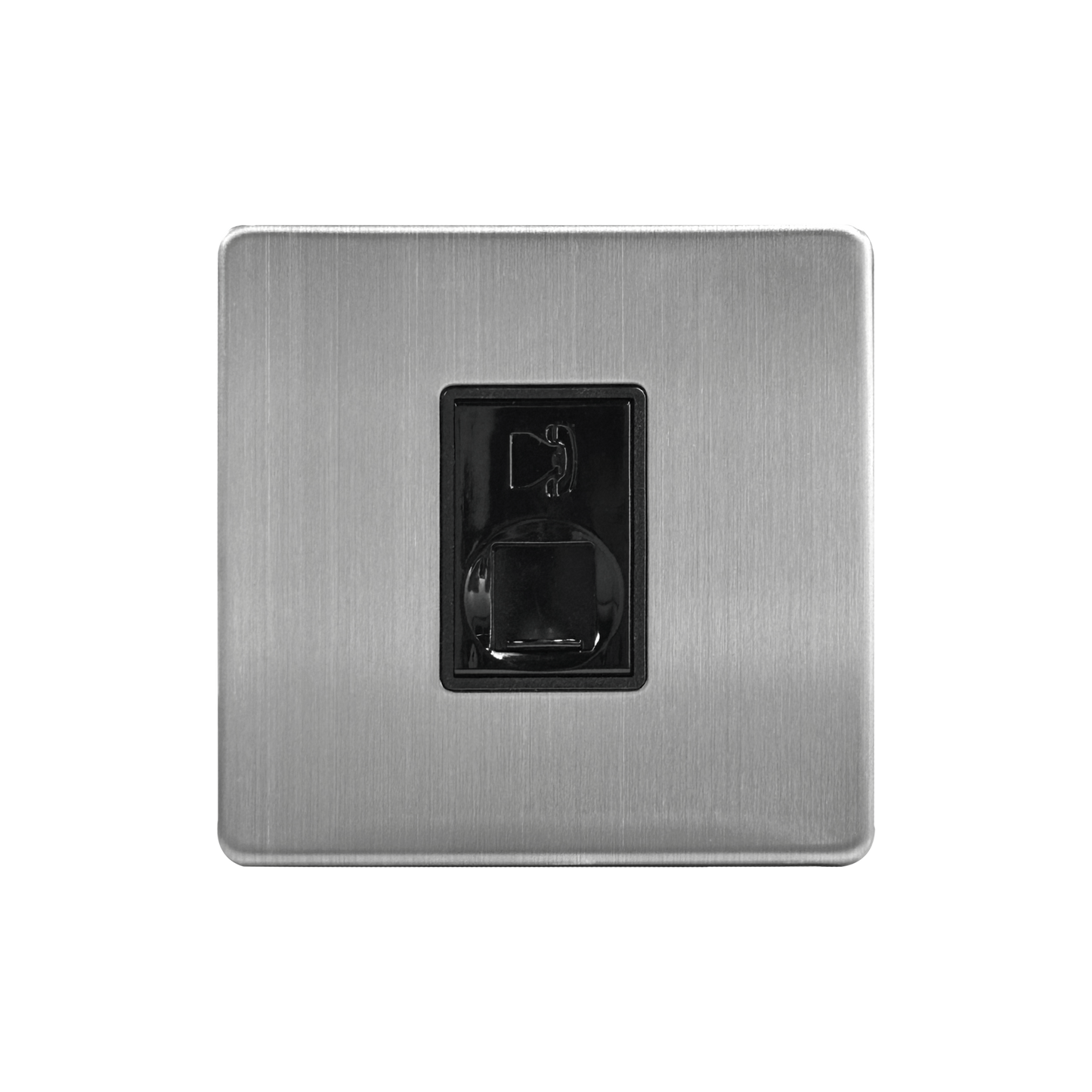 Caradok 1G RJ11 Telephone Point Brushed Chrome