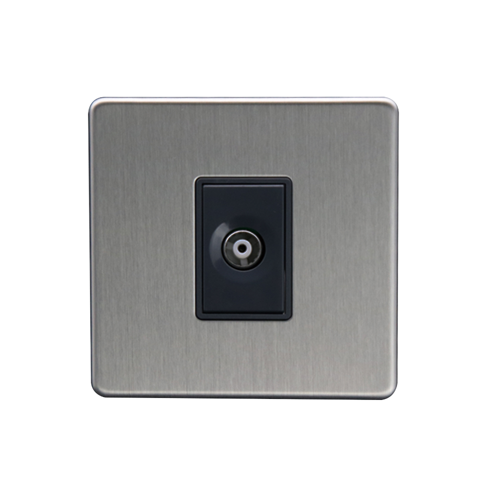 Caradok 1G Isolated Coax Socket Brushed Chrome
