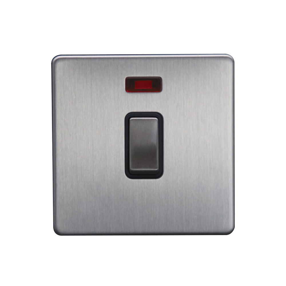 Caradok 20A DP Switch c/w Neon Brushed Chrome