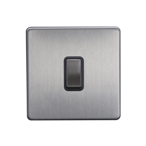 Caradok 20A DP Switch Brushed Chrome Grey Insert