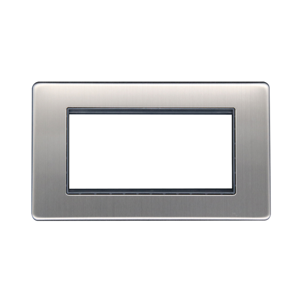 Caradok 2G 4 Module Data Plate Brushed Chrome Grey Insert