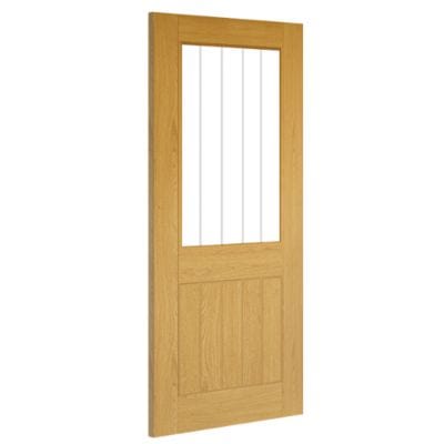 Ely Oak Prefinished 1 Glazed Half Light Panel Internal Door - All Sizes