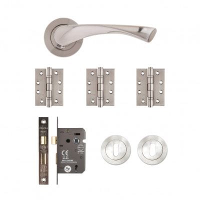 Fortuna Satin Finish Mortice Door Handle Kit
