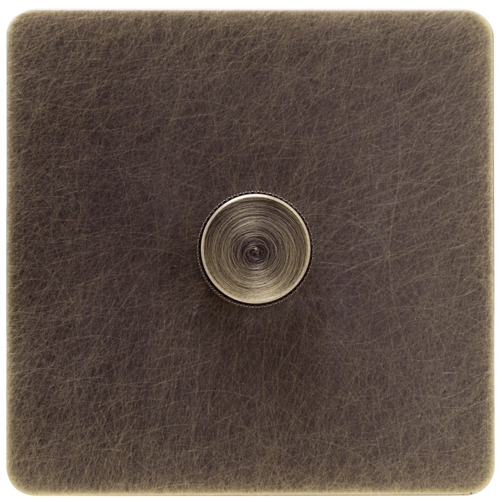 Caradok Screwless Antique Brass Dimmer Switch - 1 Gang - The Georgian
