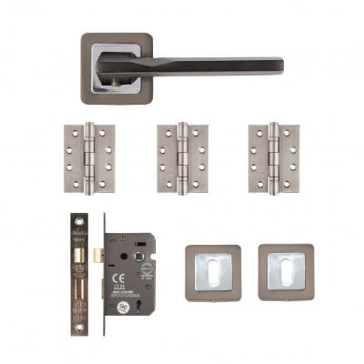 Invictus Matt Satin Black Finish Mortice Door Handle Kit