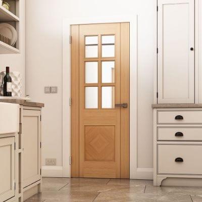 Kensington Oak Prefinished Bevelled Glaze Internal Door - All Sizes