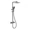 Square Exposed Thermostatic Shower Column with Fixed Head and Shower Kit