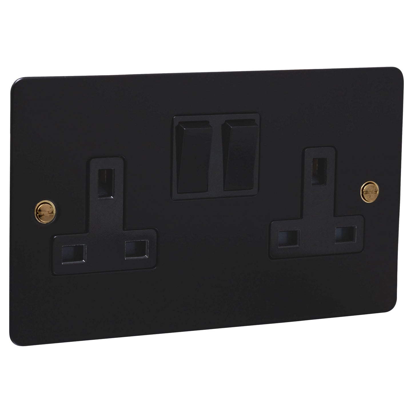 Caradok 2G Matt Black Socket - Brass Screws