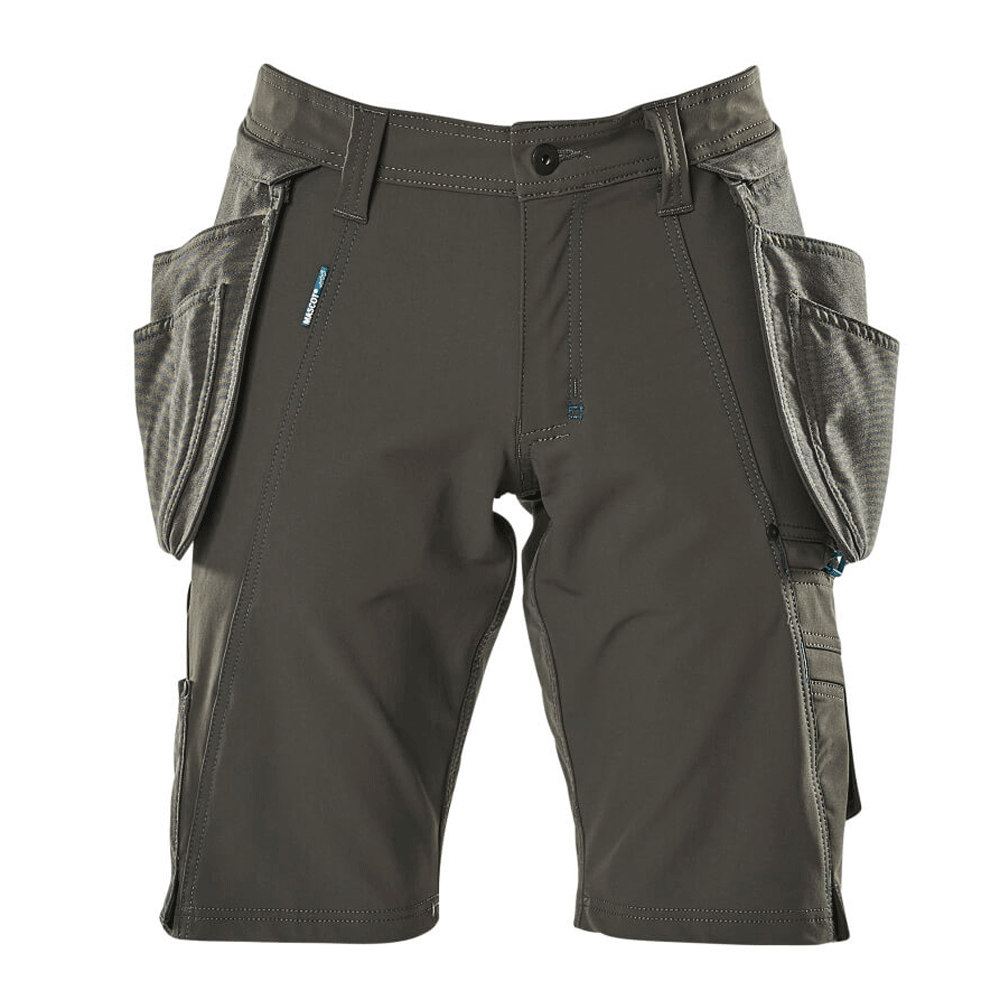 Mascot Advanced 17149 Water-Repellent Stretch Work Shorts Grey