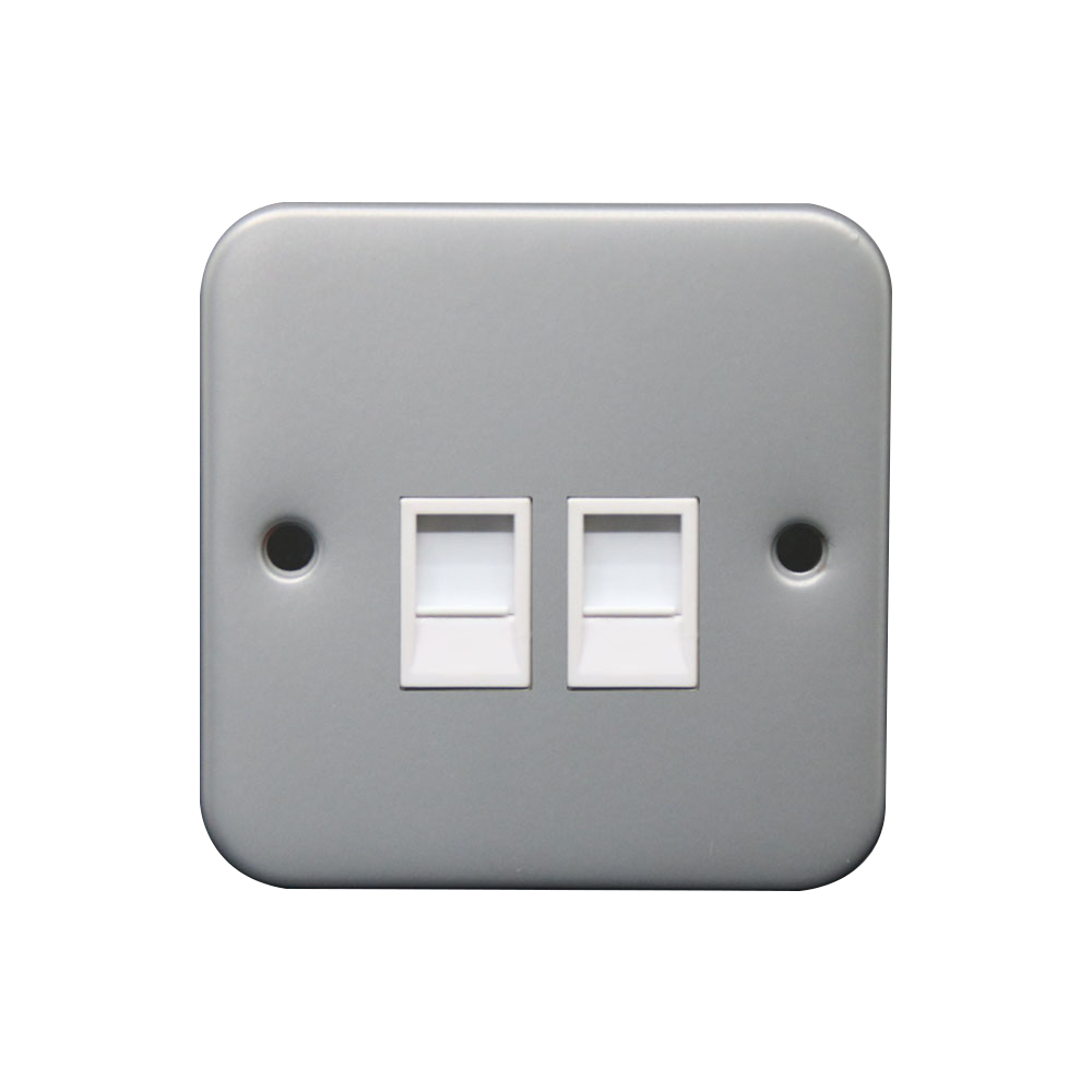 Caradok 2G RJ45 Cat5 Socket Metalclad
