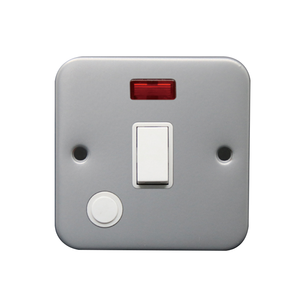 Caradok 20A DP Switch c/w Neon + FO Metalclad