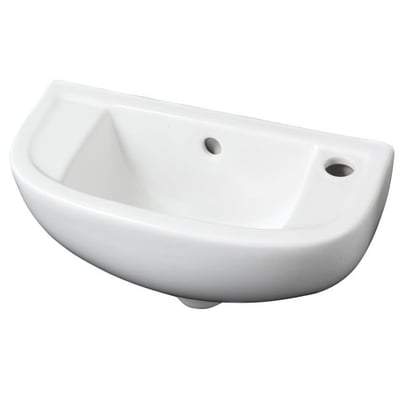 45cm Slim Line Basin 1 Tap Hole in Alpine White