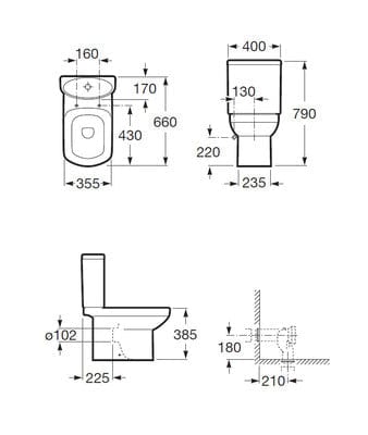 Senso Box-Rim Toilet Pan with Floor Fixing Kit
