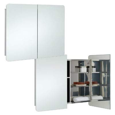Stainless Steel Double Cabinet with Mirrored Doors