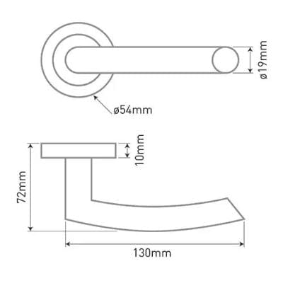 Raven Latch Pack Door Handle - Matt Black
