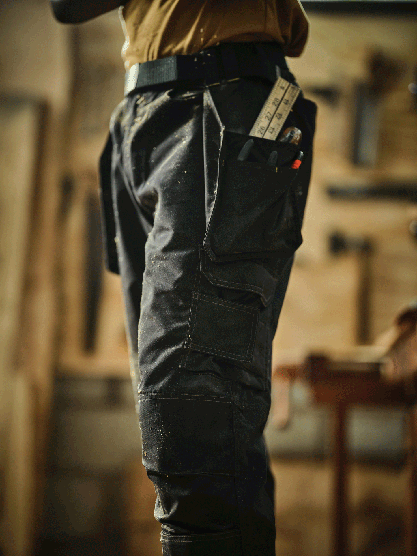 Regatta TRJ335 Hardwear Holster Pocket Kneepad Work Trousers Black 40" Waist Short Leg