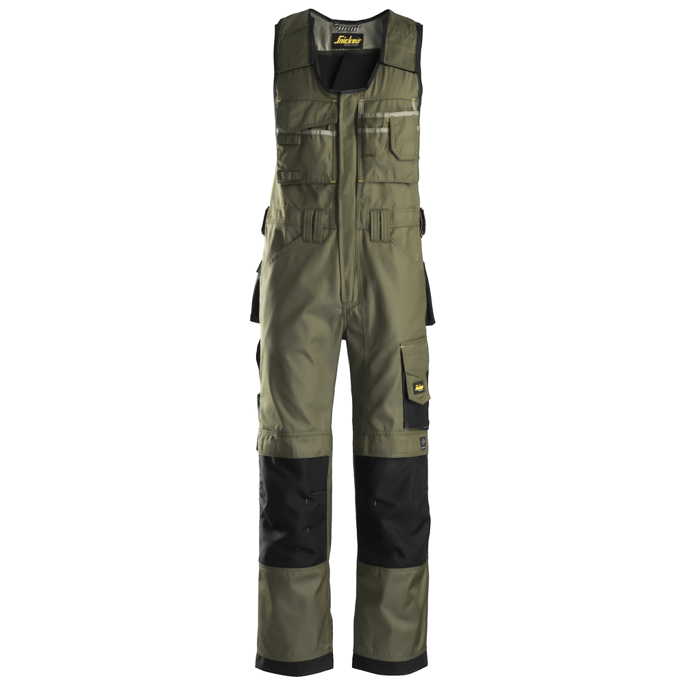 Snickers 0312 Craftsmen One-Piece Trousers, DuraTwill Olive Green/Black