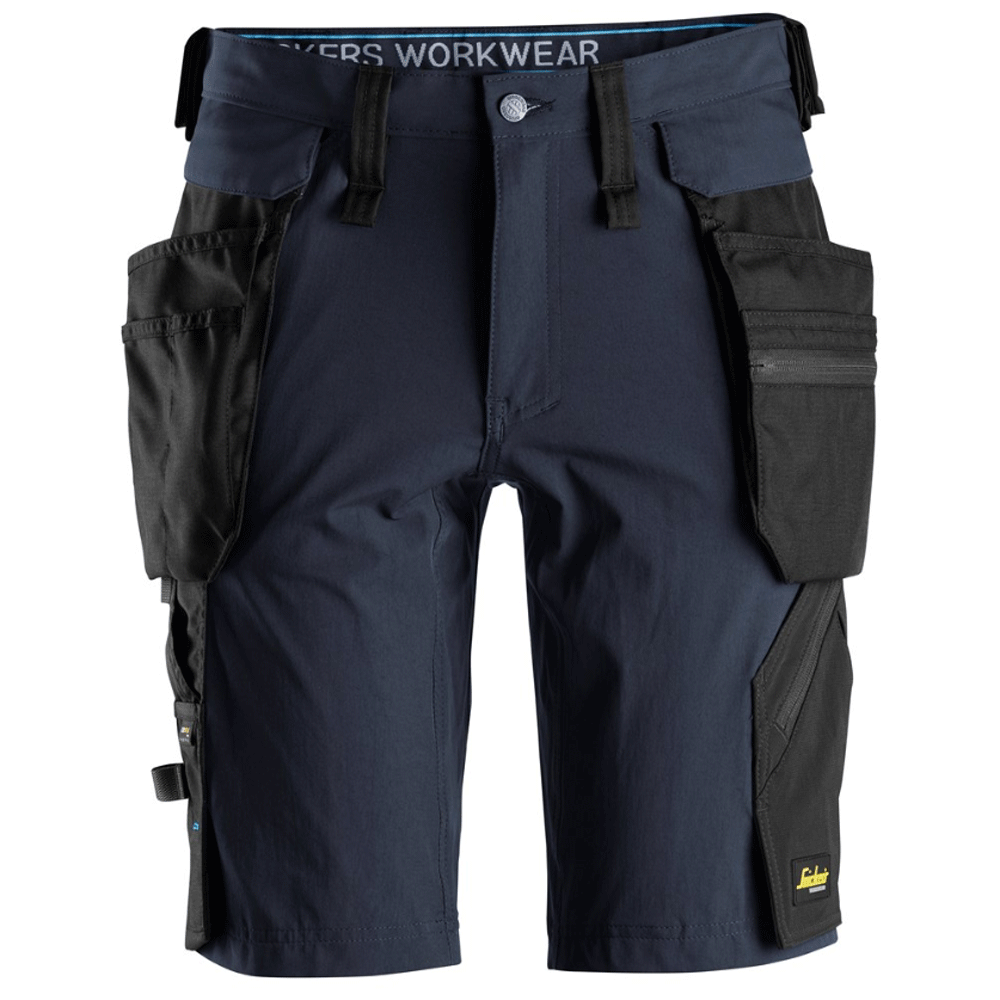Snickers 6108 LiteWork, Detachable Holster Pockets Work Shorts Navy Blue/Black, 33" Waist-Snickers 48
