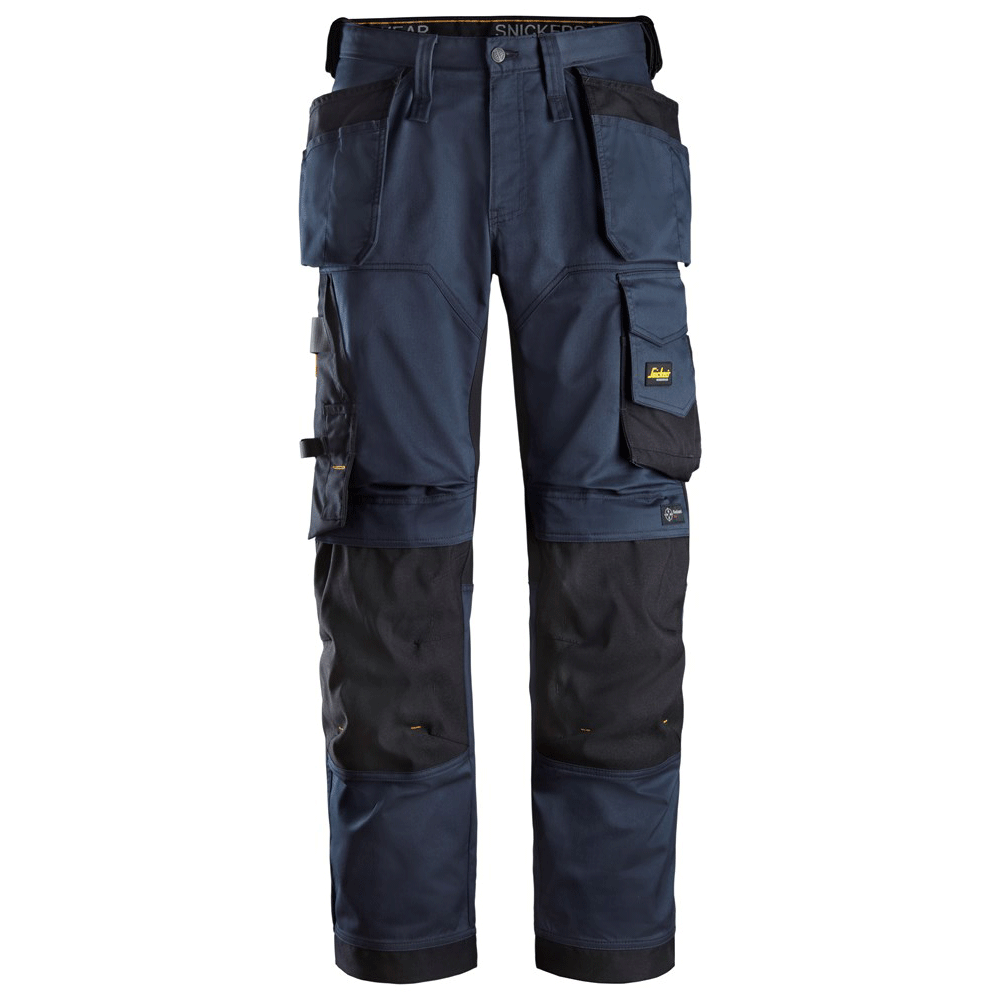 Snickers 6251 AllroundWork, Stretch Loose Fit Holster Pocket Work Trousers Navy Blue/Black, 30" Waist 30" Leg-Snickers 88