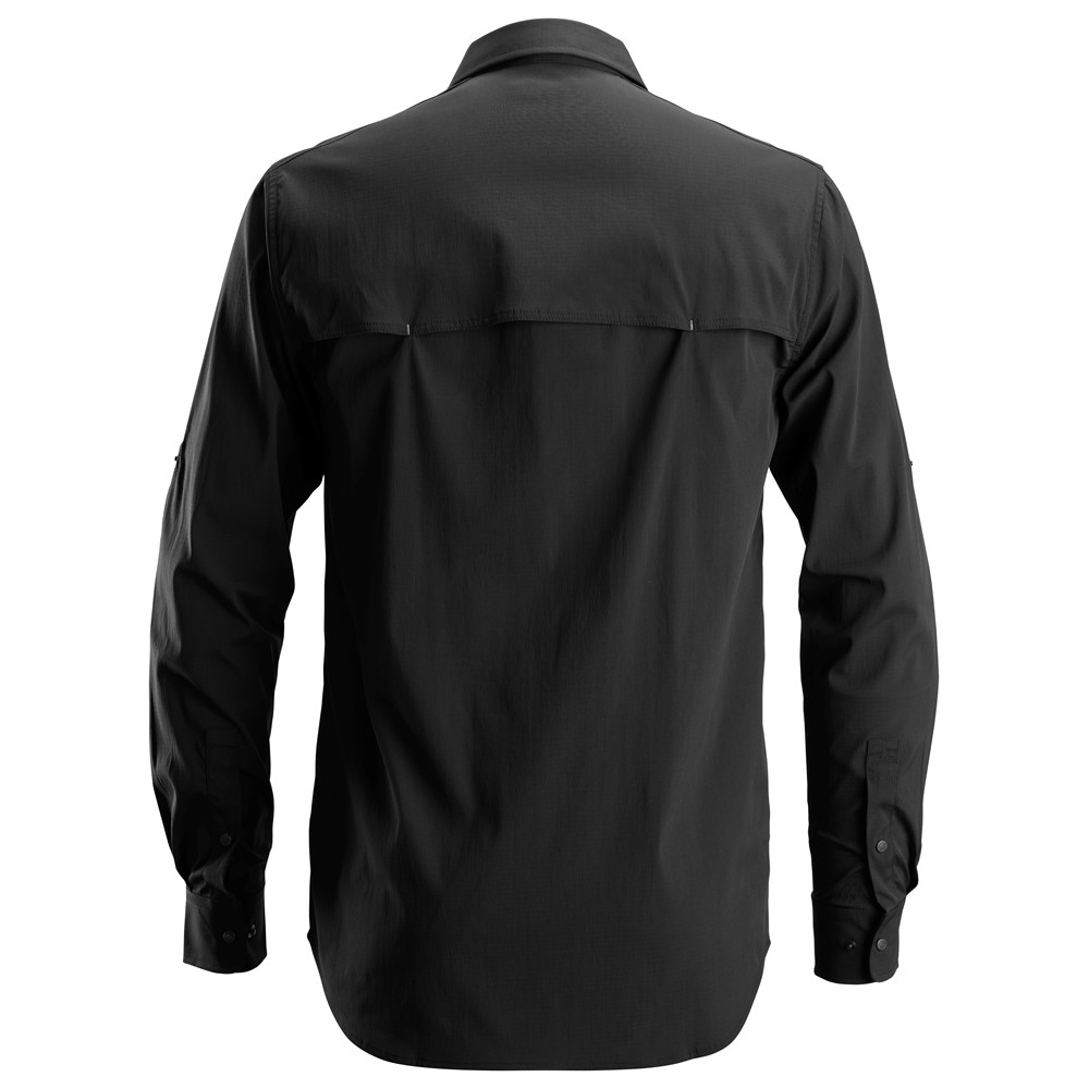 Snickers 8521 LiteWork, Wicking Long Sleeve Shirt Black Medium