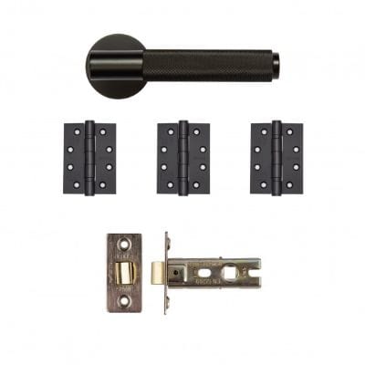 Sparta Matt Black Door Handle Kit