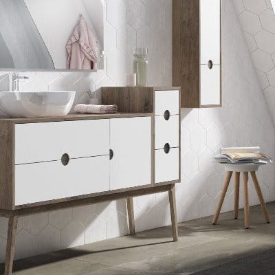 Kompass 3 Drawer Unit Oak/White - All Sizes