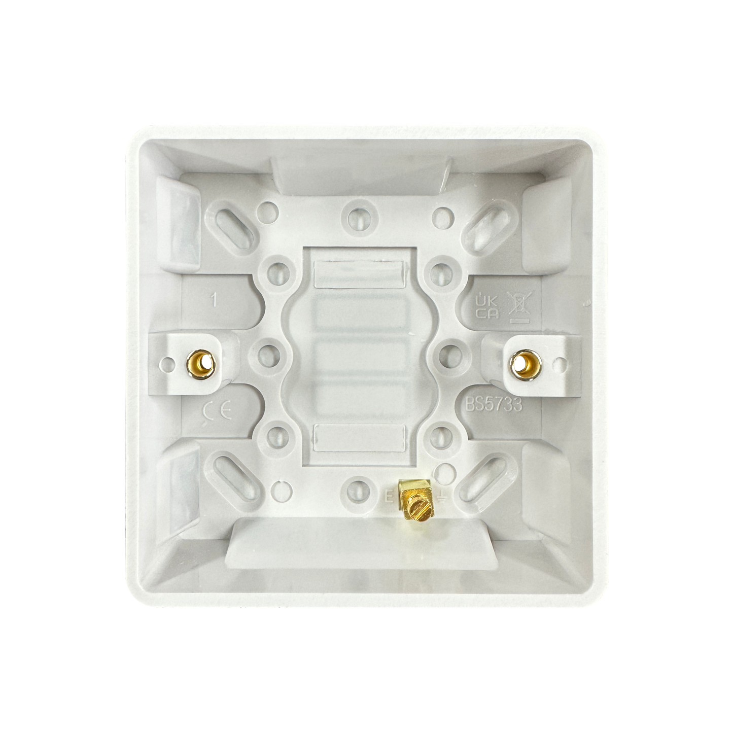 Caradok 1G 25mm White Pattress Rounded Corners