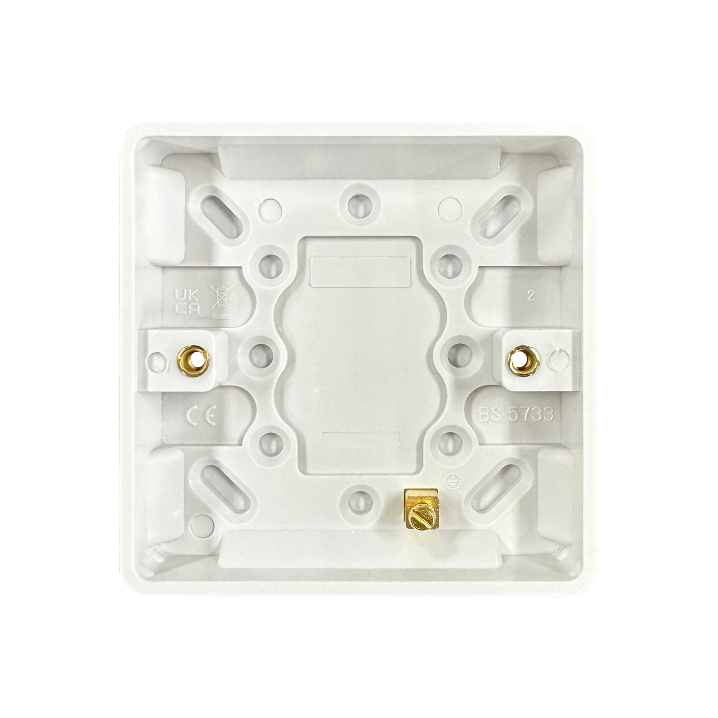 Caradok 1G 16mm White Pattress Rounded Corners