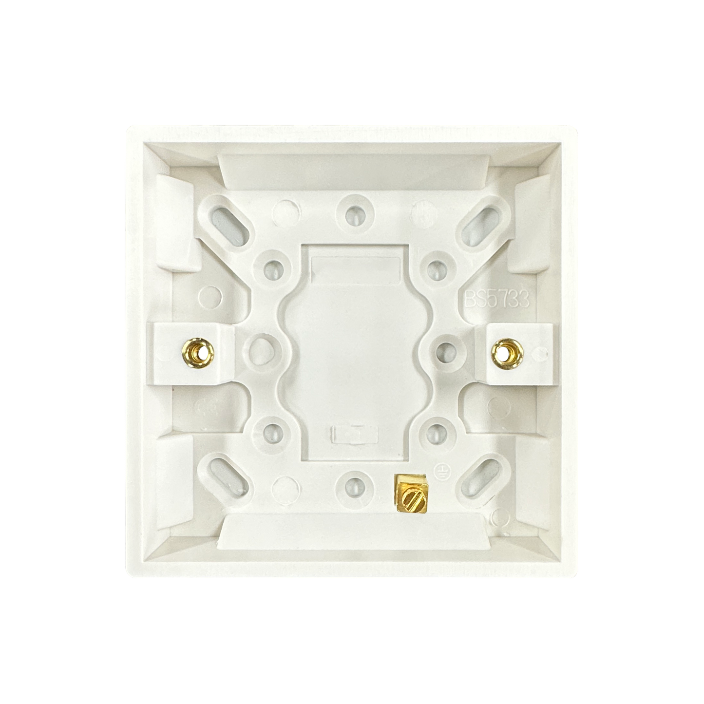 Caradok 1G 16mm White Pattress Squared Edge