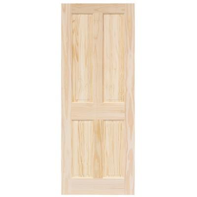 Victorian 4 Panel Clear Pine Panel Unfinished Internal Door - All Sizes