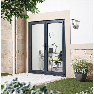 Aluvu Anthracite Grey French Doors - 2095mm x 1195mm